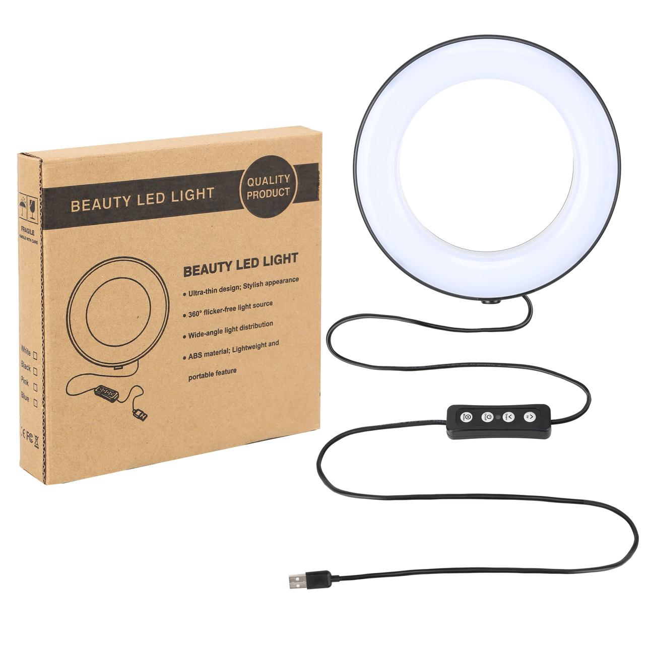 Кільцеве LED світло ZM100 (6" - 16см) з пультом (провідним) та USB з адаптером для встановлення на гарячий черевик