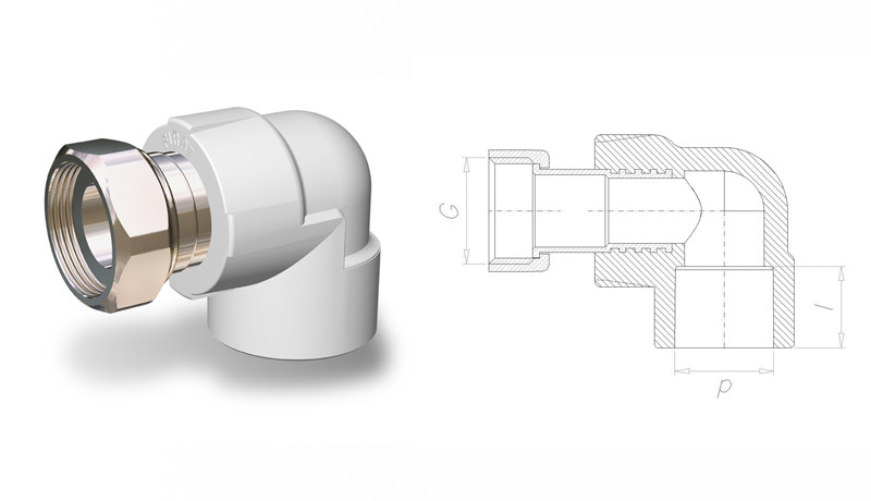 Колено (угол) с накидной гайкой 32х1" для полипропиленовых труб Firat - фото 1 - id-p161264268