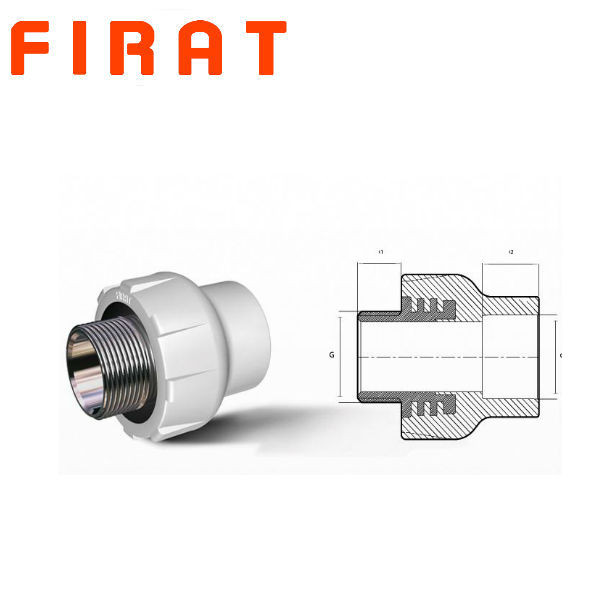 Муфта полипропиленовая с наружной резьбой (НР) 25х3/4" Firat - фото 1 - id-p161341905