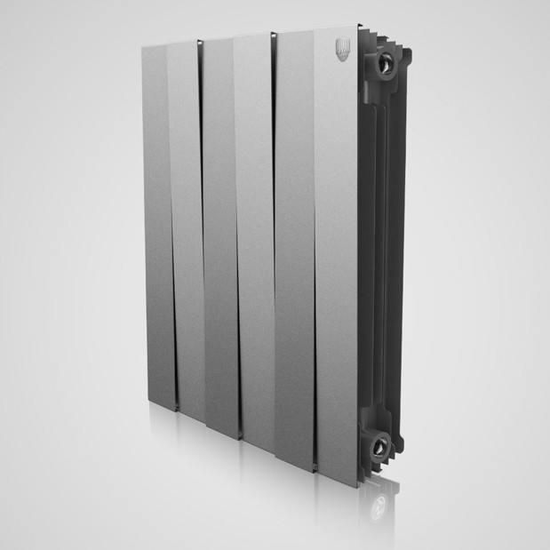 Радиатор биметаллический ROYAL THERMO PIANO FORTE (6 секций) Серебристый - фото 1 - id-p1215348644