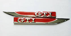 Шильдик GTI на крило Volkswagen (червоний) Червоний