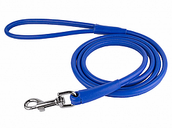 Круглий шкіряний поводок для собаки "Lockdog" довжина 1.2 м синій