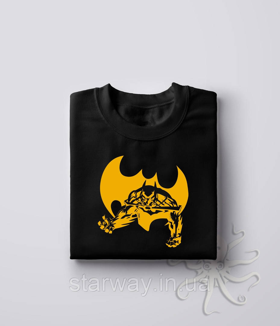 Чорна футболка batman yellow logo | бетмен лого