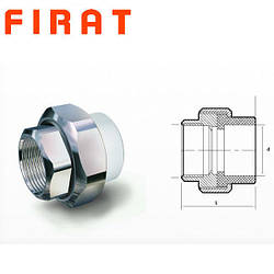 Муфта поліпропіленова з внутрішнім різьбленням, "американка", 32х1" Firat