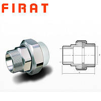 Муфта поліпропіленова з зовнішнім різьбленням, "американка", 32х1" Firat