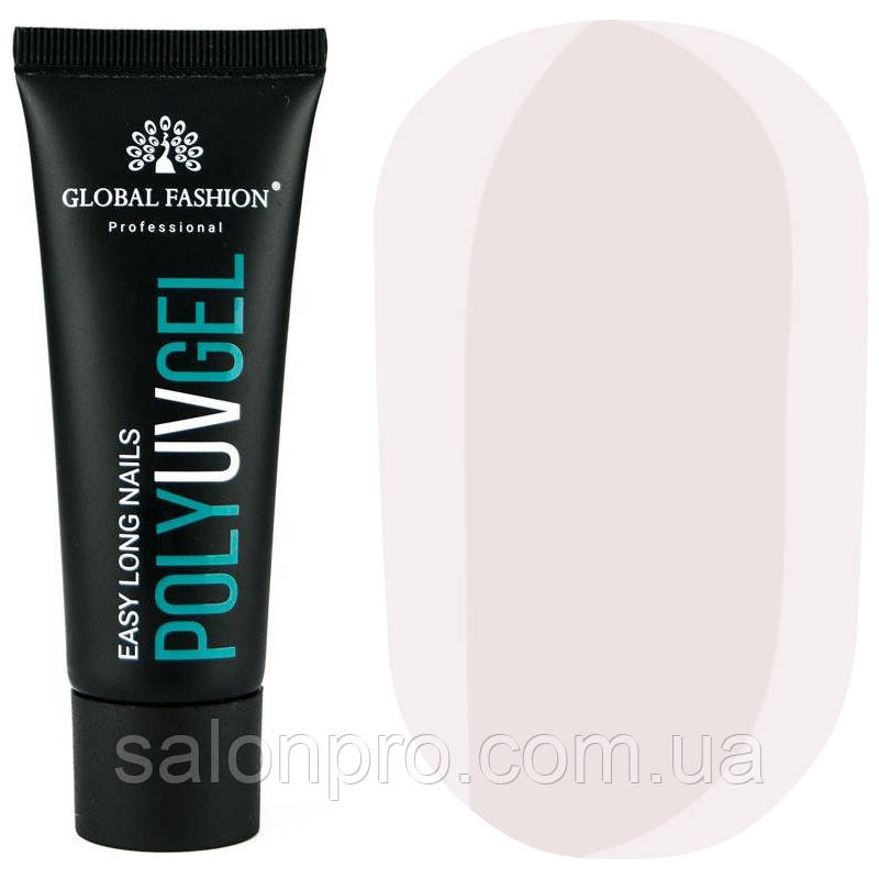 Global Fashion Poly UV Gel - полігель № 02 (напівпрозорий персиковий), 30 мл