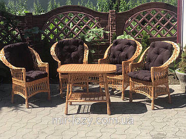 НАБОР ПЛЕТЁНОЙ МЕБЕЛИ З ПОДУШКАМИ