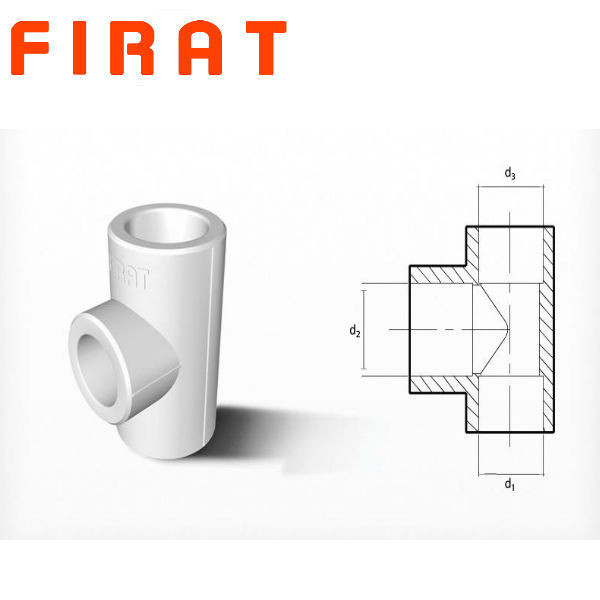 Тройник поліпропиленовий редукційний Firat, 40х20 x40 мм, фото 1