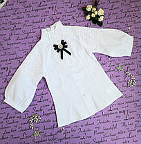 Опт Блуза на дівчинку, довгий рукав, 128-152 років, білий