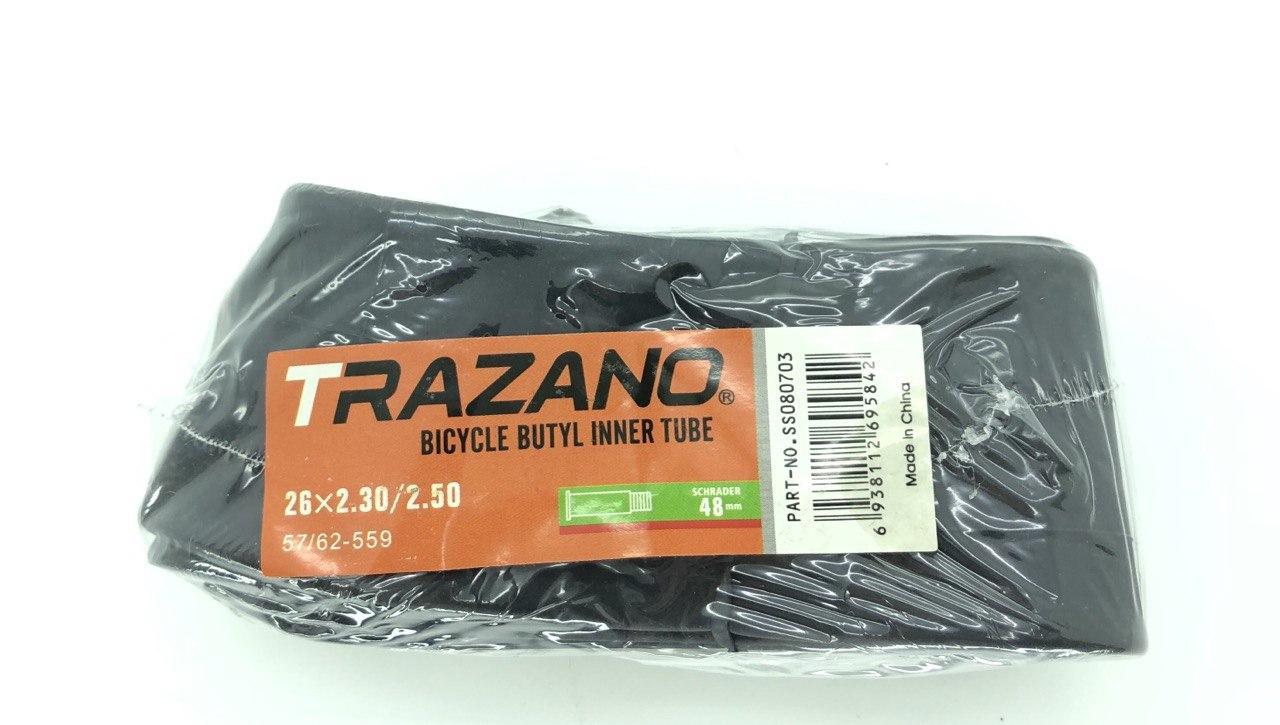 Камера вело Trazano 26*2,3/2,40/2.5 AV 48 мм, фото 1
