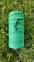 Шнур хлопковый крученный Макраме 4мм, Зеленый