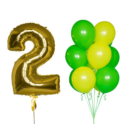 Кульки гелієві на день народження і куля цифра 2, фото 2