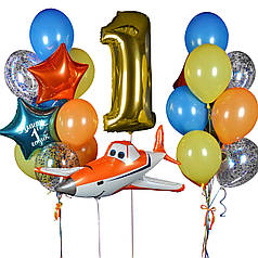 Гелієві кулі на день народження і кулька цифра 1