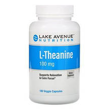 L-Теанін 100 мг 180 капс антидепресант релаксант від епілепсії Lake Avenue Nutrition USA