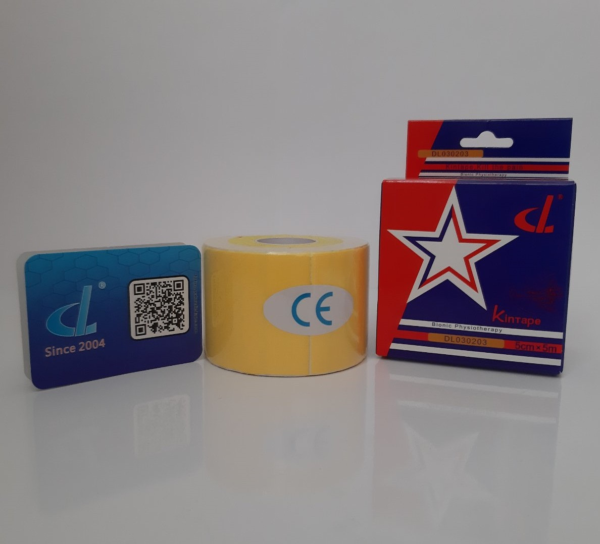 Кінезіо Тейп KinTape DL NYLON 5см х 5м (шовковий), жовтий