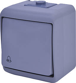 Вимикач кнопка "дзвінок" IP54 ETI VHE-4-SR сірий зовнішній самозатискний 10А 250В HERMETICS 4668063 (вологозахищений)