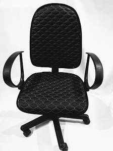 Чохол на офісне крісло чорний екошкіра