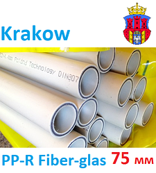 Поліпропіленова труба 75 мм зі скловолокном Krakow PP-R Fiber-glas PN 20, для опалення