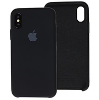 Чехол Silicone Case для iPhone X, Xs черный (айфон икс, икс ес)