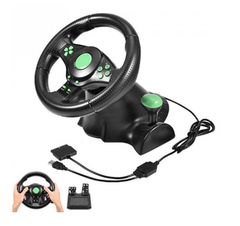 Ігровий кермо SUPER VIBRATION STEERING WHEEL USB/PC/PS3