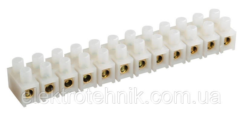 Клемна колодка гвинтова PP 6 мм², 6 A, біла
