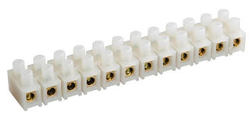 Клемна гвинтова колодка PP 12mm2, 16A біла, фото 1