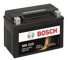 Аккумулятор мото 8 Ah (135A) AGM 12V АКБ BOSCH 0092M60100 YTX9-4 / YTX9-BS