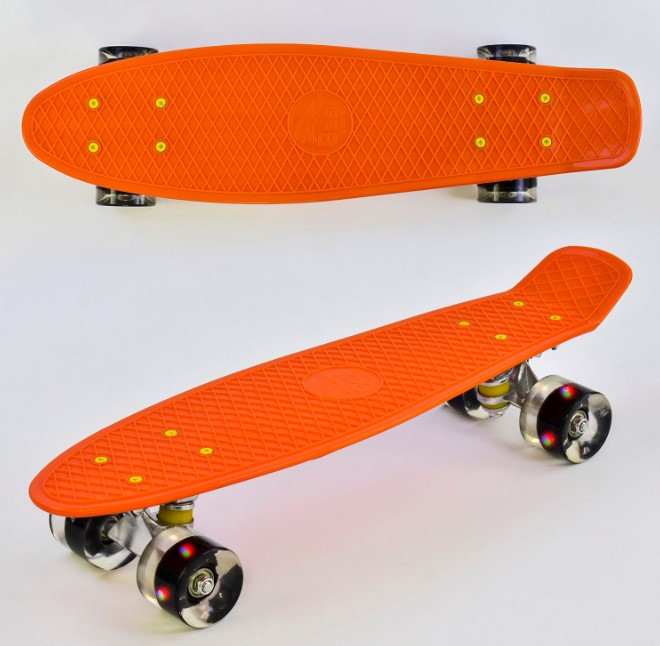 Пенні борд скейт 22" колеса світяться Best Board 2020 помаранчевий