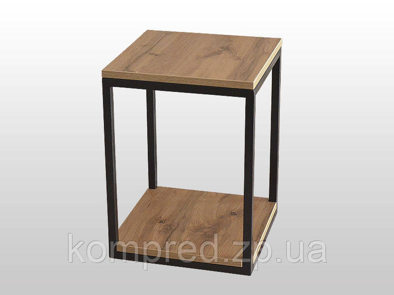 Журнальний столик в стилі лофт 350х350х480 мм чорна Kompred OL052, фото 1