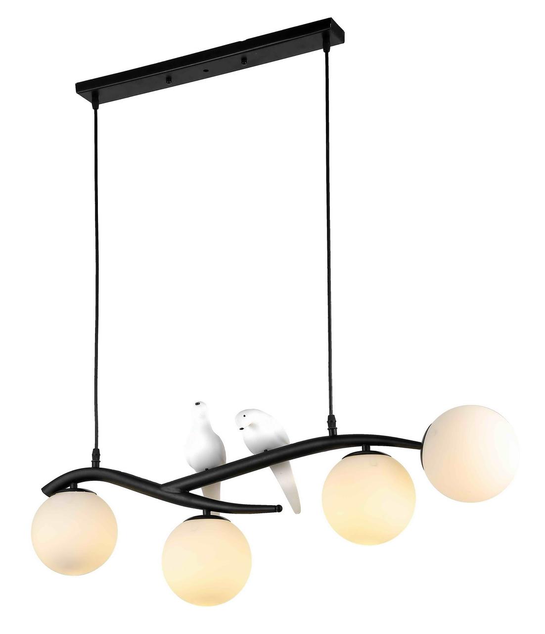 Сучасна люстра з пташками Levistella 756PR7104-4 BK+WH