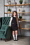 Сарафан для дівчинки шкільний SmileTime Valentino з кишенями, чорний (ШКОЛА), фото 2