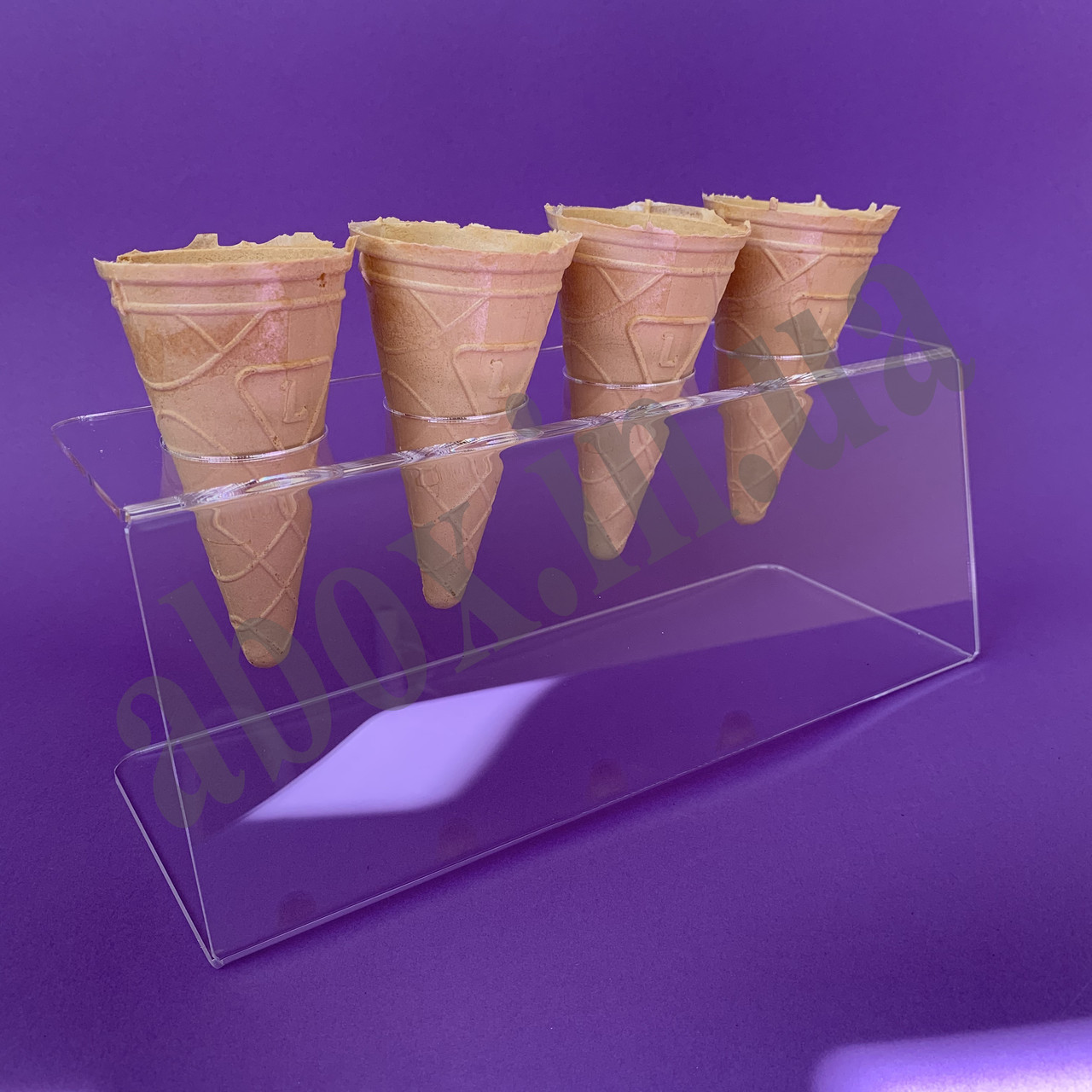 Підставка під морозиво на 4 ріжка | Прозора, фото 1