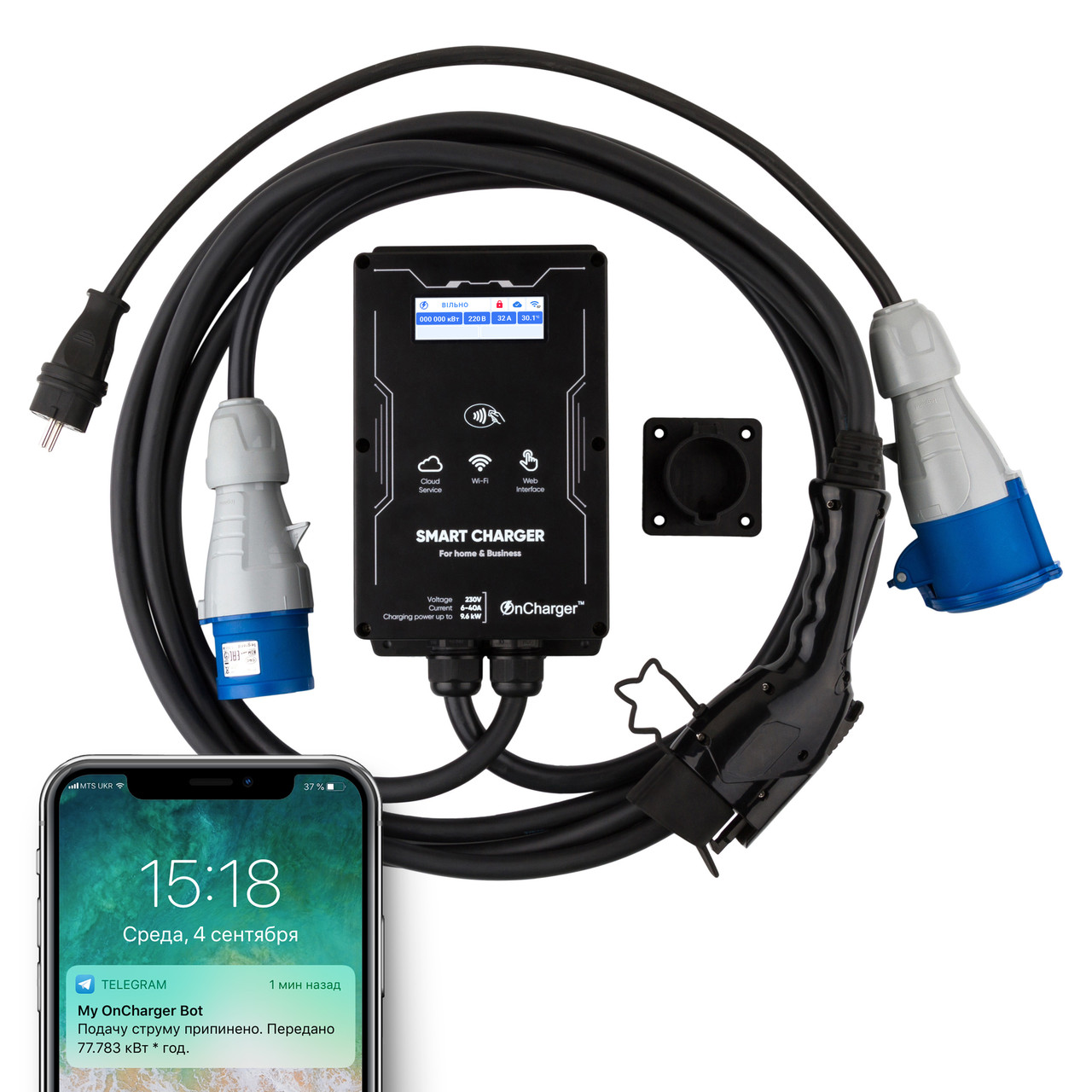 Tesla 48A 12kW Зарядна станція OnCharger Type 1 WIFI для електромобілів Тесла MS M3 MX MY
