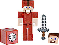 Фигурка Майнкрафт Стив в кожаной броне Minecraft Steve in Red Leather