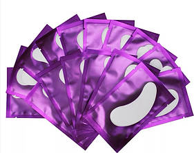 Безворсові гідрогелеві патчі для нарощування та ламінування вій фіолетові