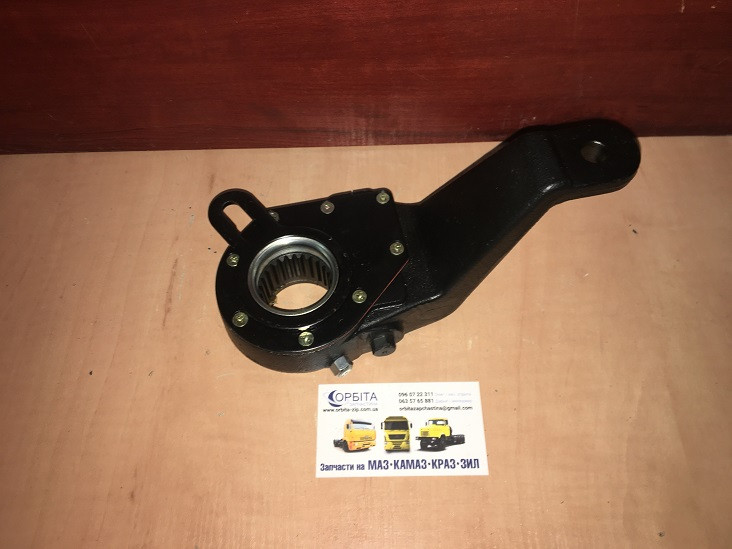 54321-3502135 Важіль регулювальний тріскач МАЗ лівий кривий самопідвідний (дрібний шліц) (S.I.L.A. AC), фото 1