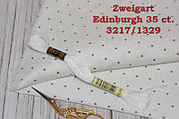 Ткань равномерного переплетения Zweigart Edinburgh 35 ct. 3217/1329 Белый с серыми мини точками