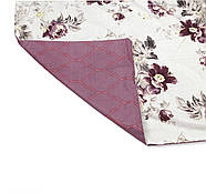 Постільна білизна Королева Ночі (Бязь) | Полуторний комплект | 70х70 | Квіти на світлому та бордовому, фото 4