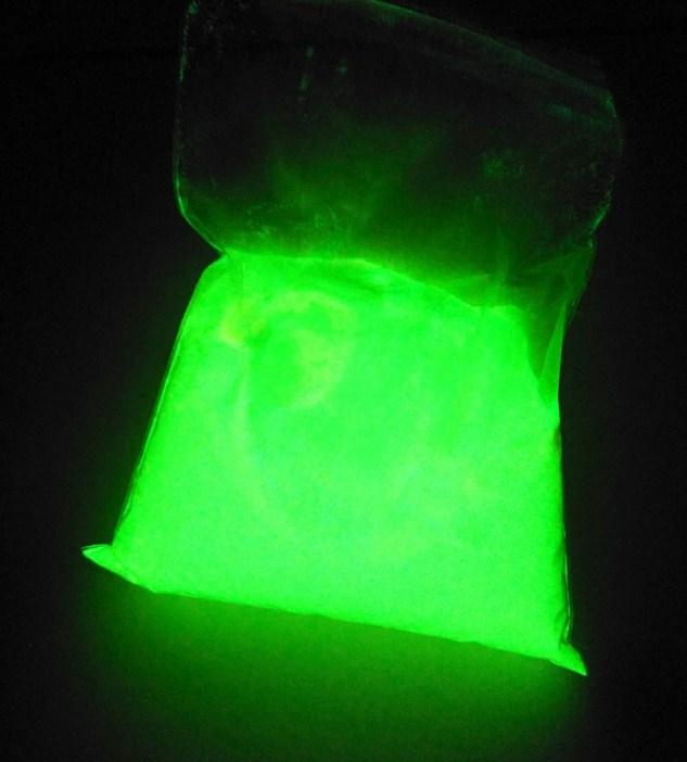 ТЕМНО ЗЕЛЕНИЙ у темряві та на світлі СВІТЯВИЙ порошок люмінесцент ТМ Просто та легко 50 г, фото 1