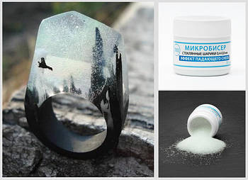 Мікробісер скляні кульки для епоксидної смоли (ефект снігу, що падає) 50 г ТМ Просто та легко hot