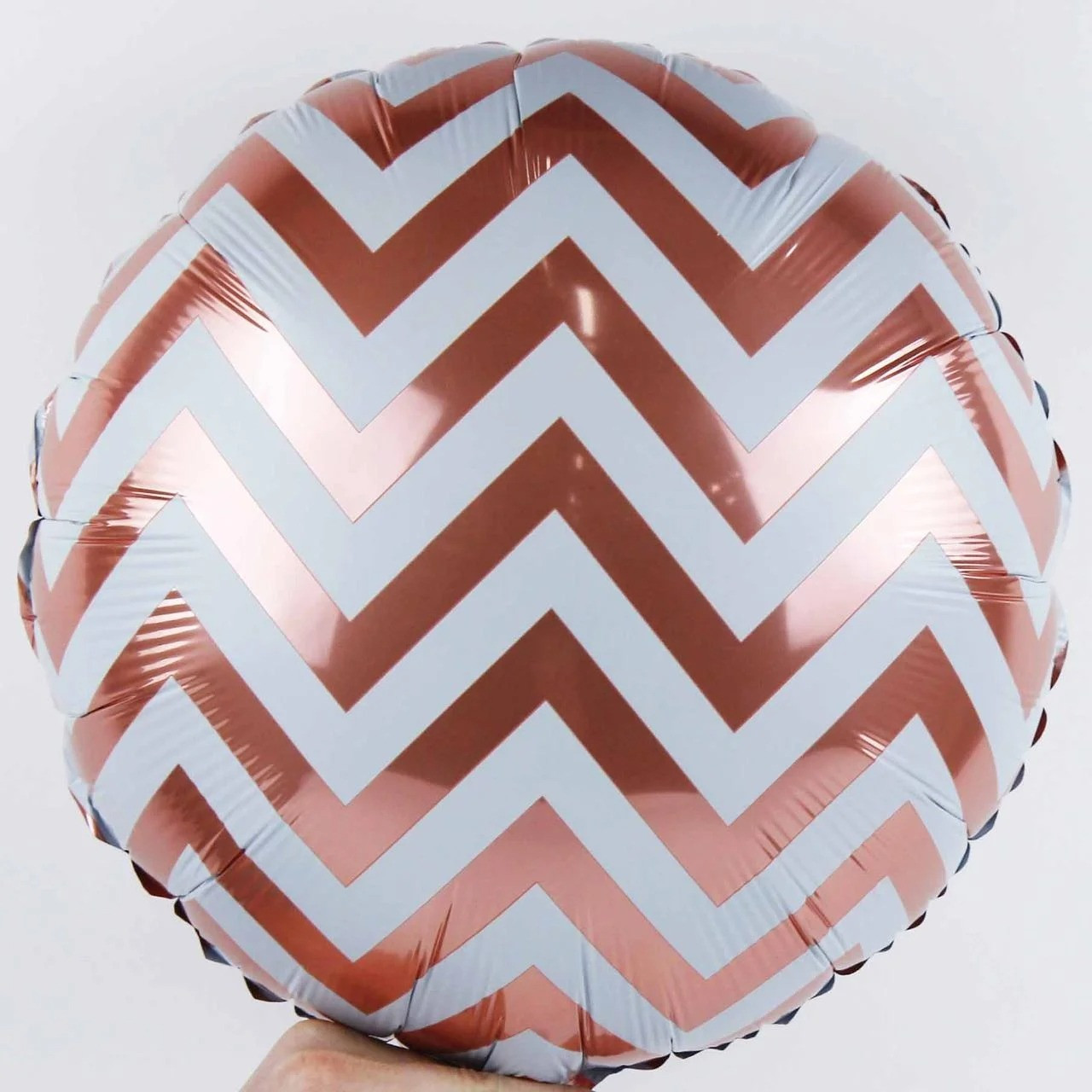 Фольгована кулька Зигзаг рожеве золото, 18" 45 см