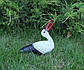 Лелека малий з відкритим дзьобом для гнізда, кераміка 27х26х10 см - садова фігура лелека (Кх), фото 2