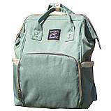 Сумка-рюкзак Maikunitu Mummy Bag Green для сучасної мами з відділеннями багатофункціональна, фото 2
