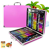 Набір для малювання Painting Set 150 предметів Pink художника фломастери, олівці