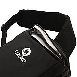 Рюкзак на одне плече Ozuko 9078 Black компактний повсякденного носіння легкий USB зарядка, фото 5