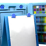 Набір для дитячої творчості та малювання Lesko Super Mega Art Set 208 предметів Blue великий дитячий, фото 5