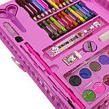 Великий набір для дитячої творчості та малювання Painting Set 86 предметів Pink дитячий у валізці, фото 2