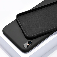Чехол Silicone Case Full cover для iPhone X, Xs черный (айфон икс, икс ес)