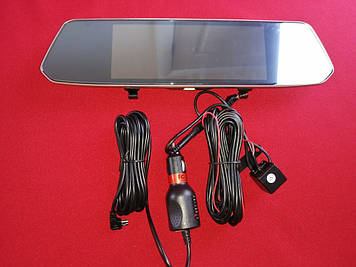 Сенсорний відеореєстратор дзеркало з камерою заднього виду F700 Full HD 1080p