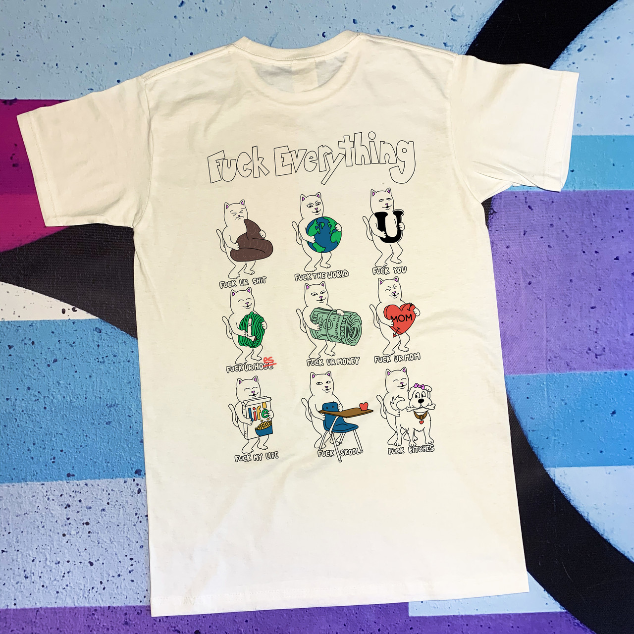 Біла футболка RipNDip • Fuck everything XS